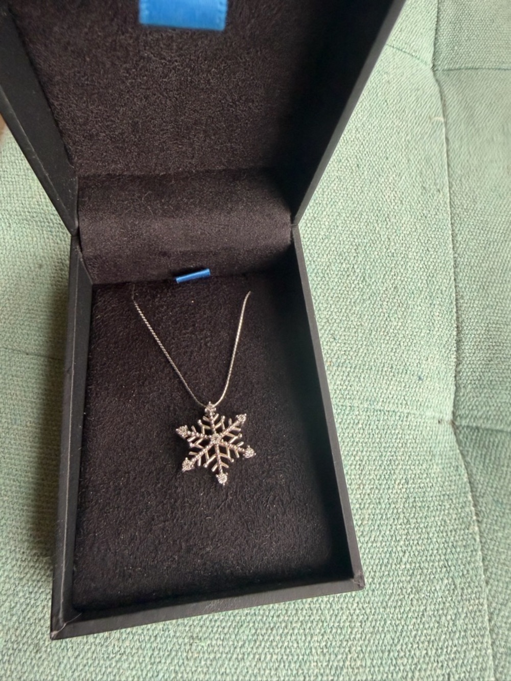Helzberg "I Am Loved" Snowflake Diamond Accent Necklace